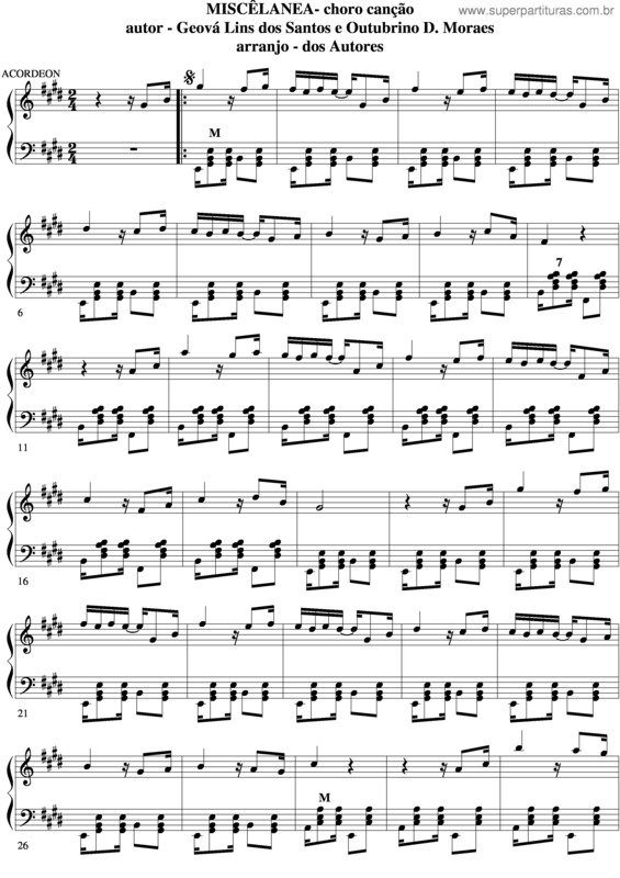 Partitura da música Miscelanea v.3