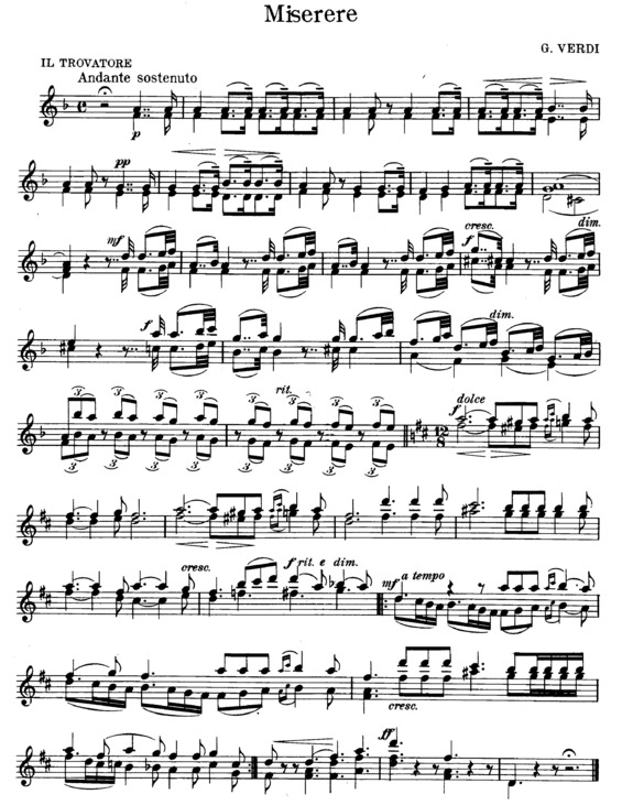 Partitura da música Misere