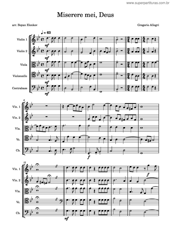 Partitura da música Miserere Mei, Deus v.11
