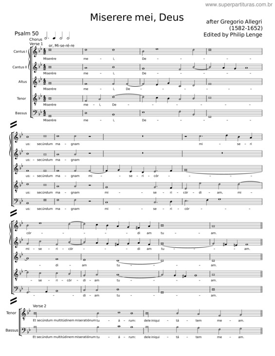 Partitura da música Miserere Mei, Deus v.13