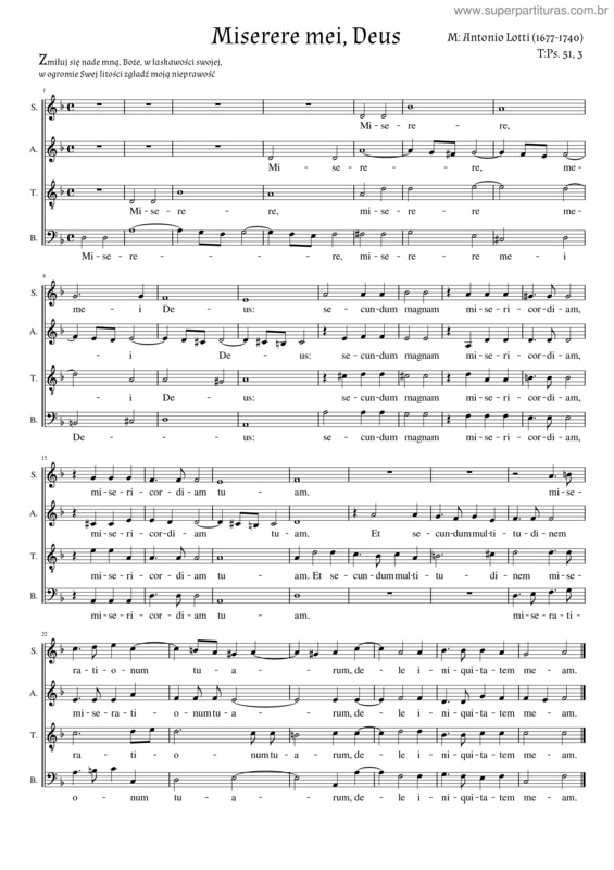 Partitura da música Miserere Mei, Deus v.15