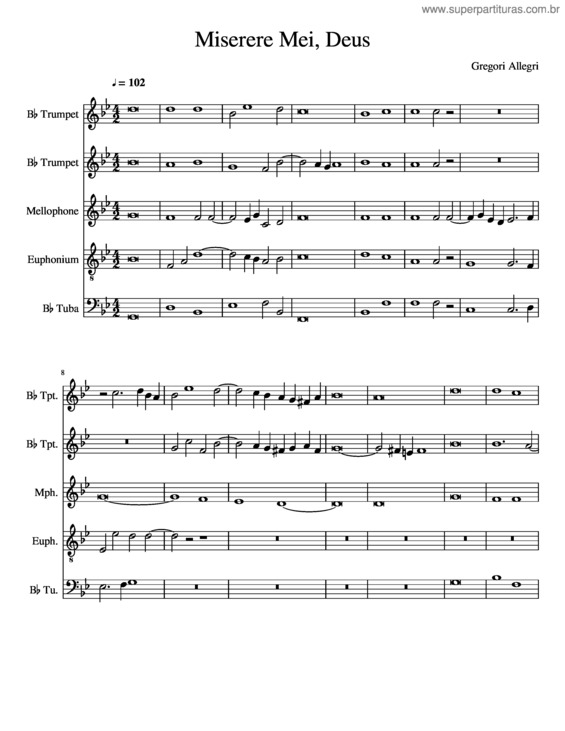 Partitura da música Miserere Mei Deus v.12