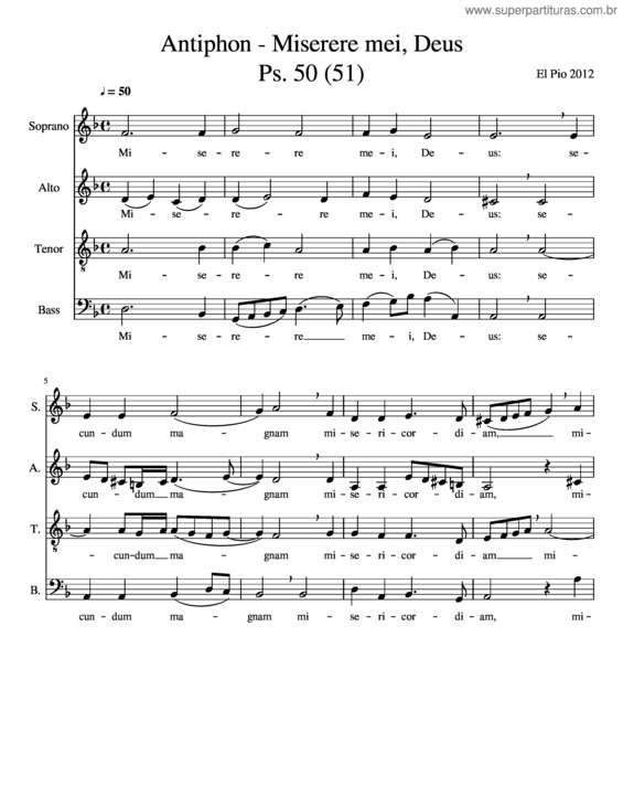 Partitura da música Miserere Mei Deus v.13