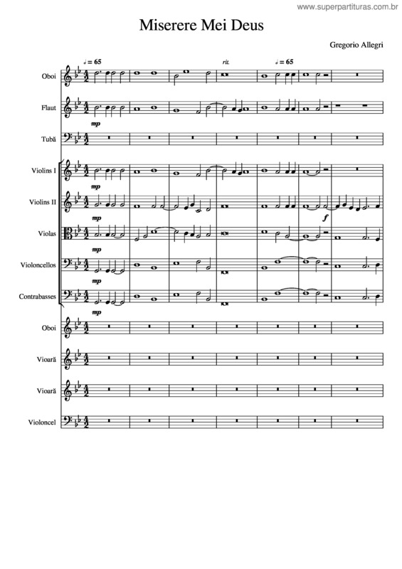 Partitura da música Miserere Mei Deus v.16