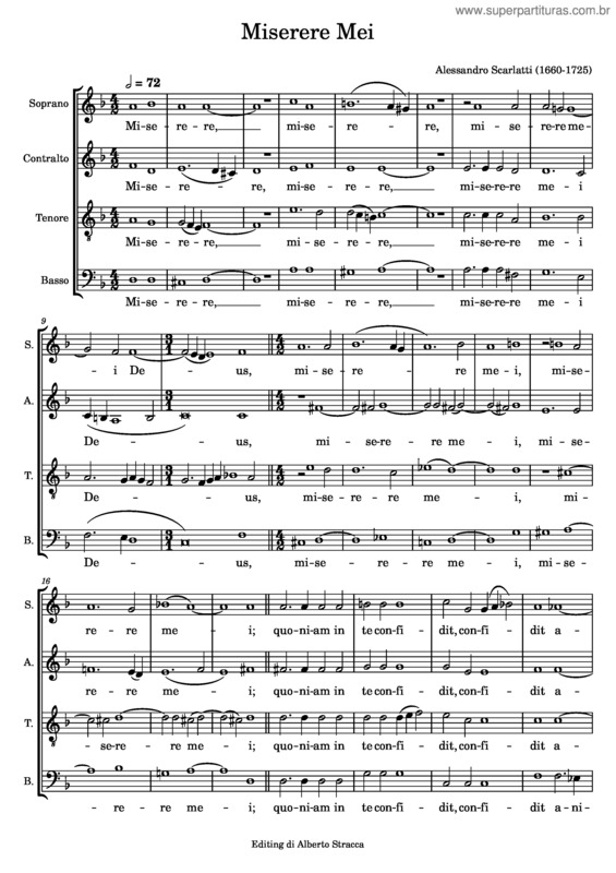 Partitura da música Miserere Mei Deus v.18