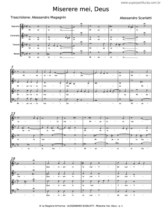 Partitura da música Miserere Mei Deus v.19