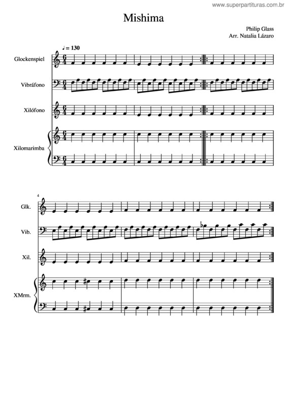 Partitura da música Mishima – Orff