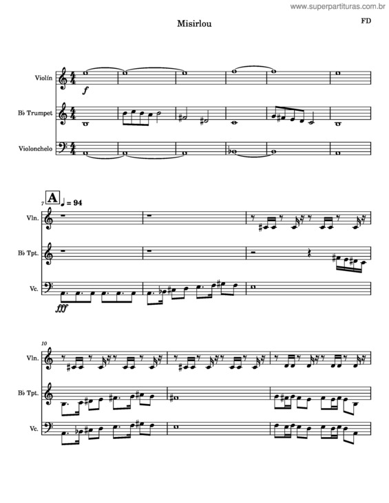 Partitura da música Misirlou – Misc Traditional Misirlou Complet V11