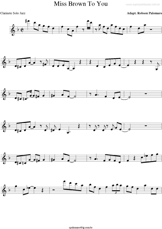 Partitura da música Miss Brown To You