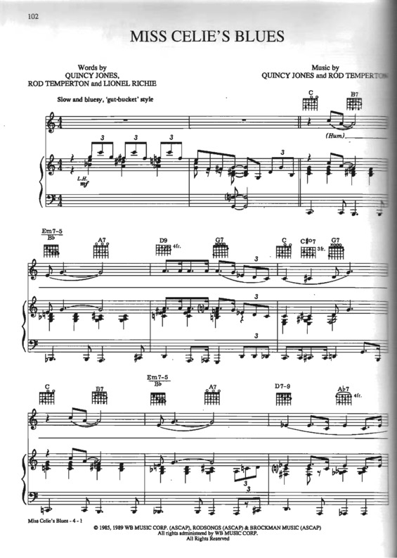 Partitura da música Miss Celies Blues