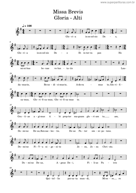 Partitura da música Missa Brevis – Jacob De Haan 2–J. De Hann–Missa Brevis–Gloria – Alto