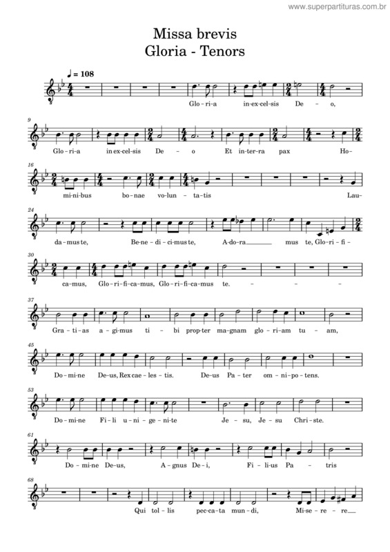 Partitura da música Missa Brevis – Jacob De Haan 3–J. De Hann–Missa Brevis–Gloria – Tenor