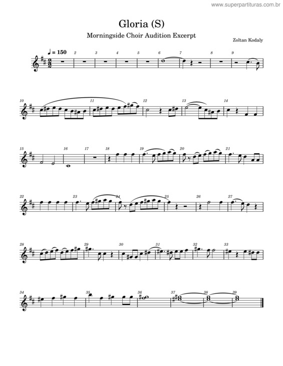 Partitura da música Missa Brevis– Gloria – Zoltán Kodály Gloria v.5