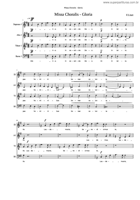 Partitura da música Missa Choralis Satb Gloria