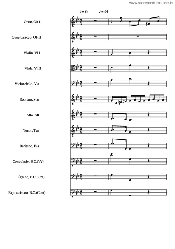 Partitura da música Missa In G–Moll Bach Bwv235 Gloria
