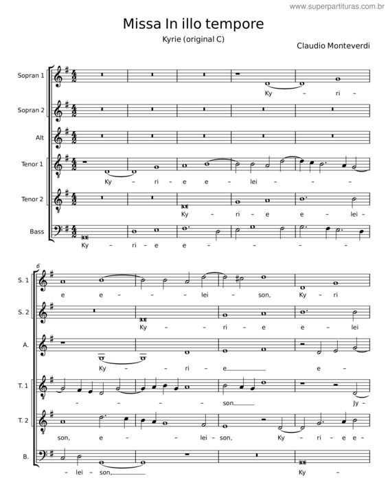 Partitura da música Missa In Illo Tempore, Sv 205 – Claudio Monteverdi v.2