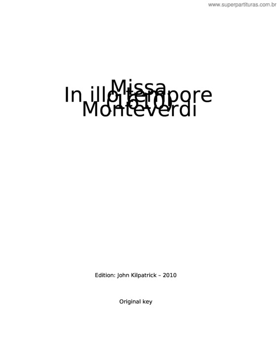 Partitura da música Missa In Illo Tempore, Sv 205 – Claudio Monteverdi