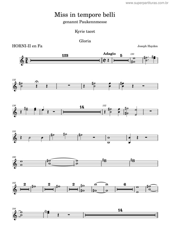 Partitura da música Missa In Tempore Belli – Cor Transpo En Fa