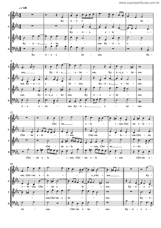 Partitura da música Missa O Quam Gloriosum – Victoria Kyrie & Gloria
