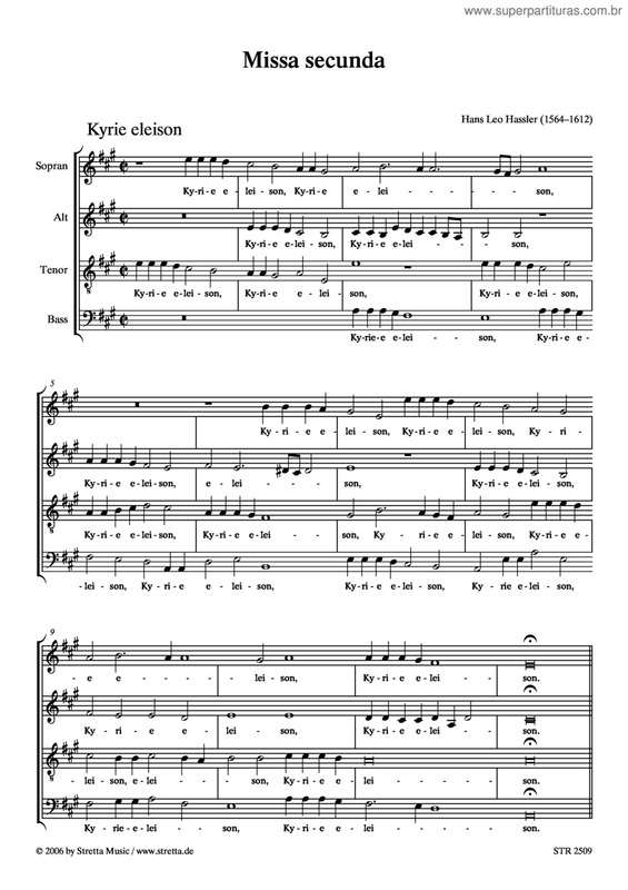 Partitura da música Missa Secunda