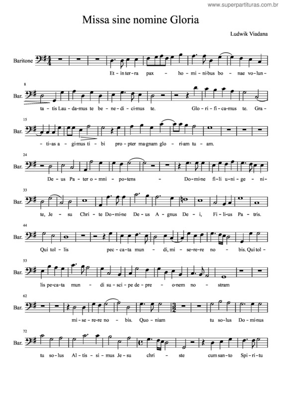 Partitura da música Missa Sine Nomine Gloria