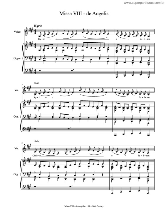 Partitura da música Missa Viii – Gloria Op Fa