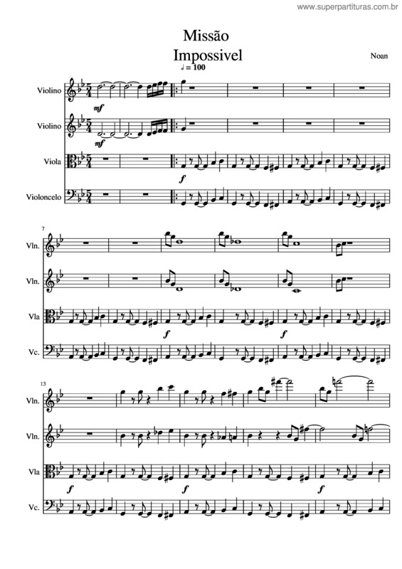Partitura da música Missao Impossivel v.4