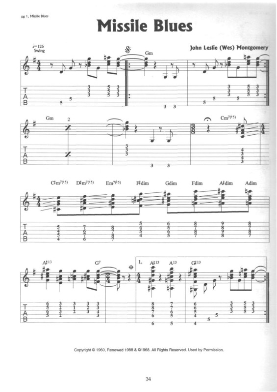 Partitura da música Missile Blues