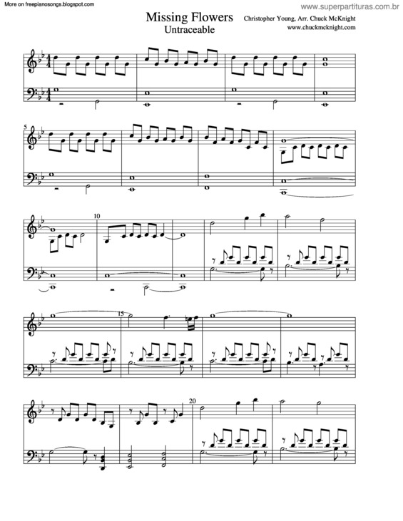 Partitura da música Missing Flowers (Untraceable)