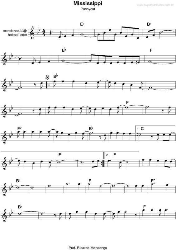 Partitura da música Mississippi