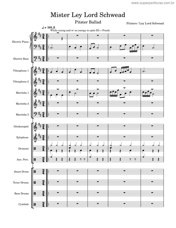 Partitura da música Mister Ley Lord Schwead