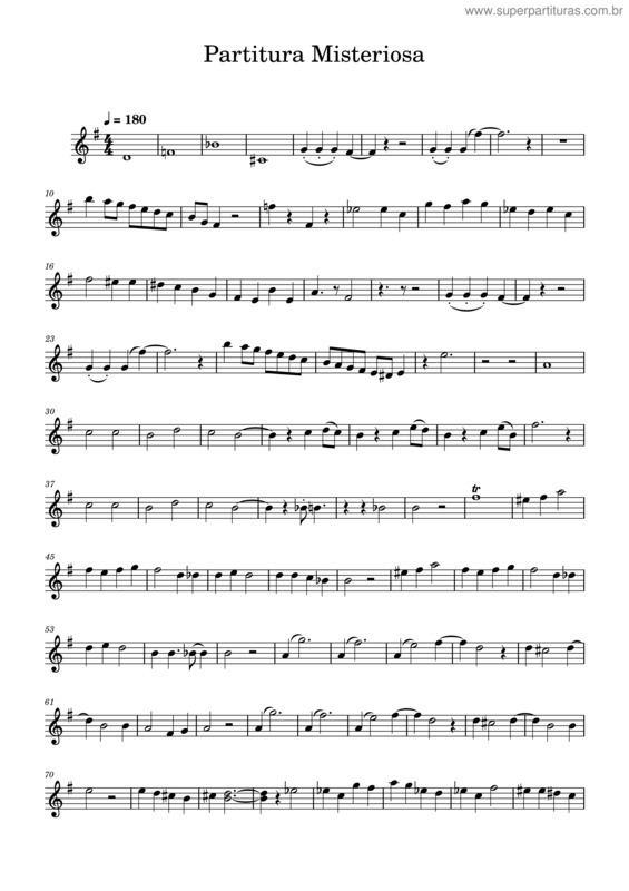 Partitura da música Mistério – Vitor Silva