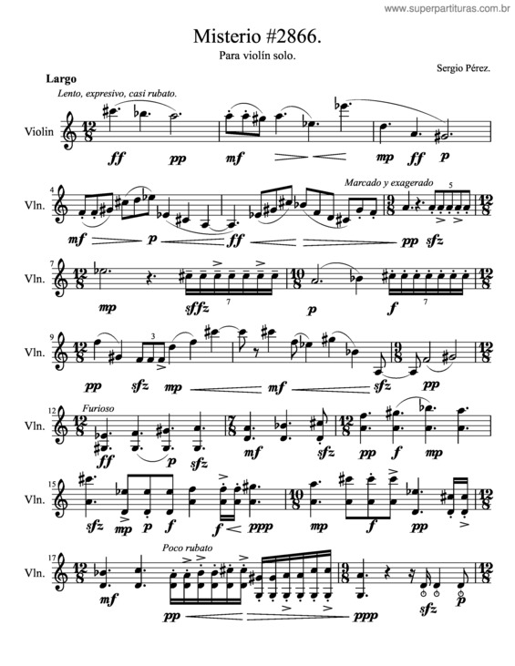 Partitura da música Misterio v.3