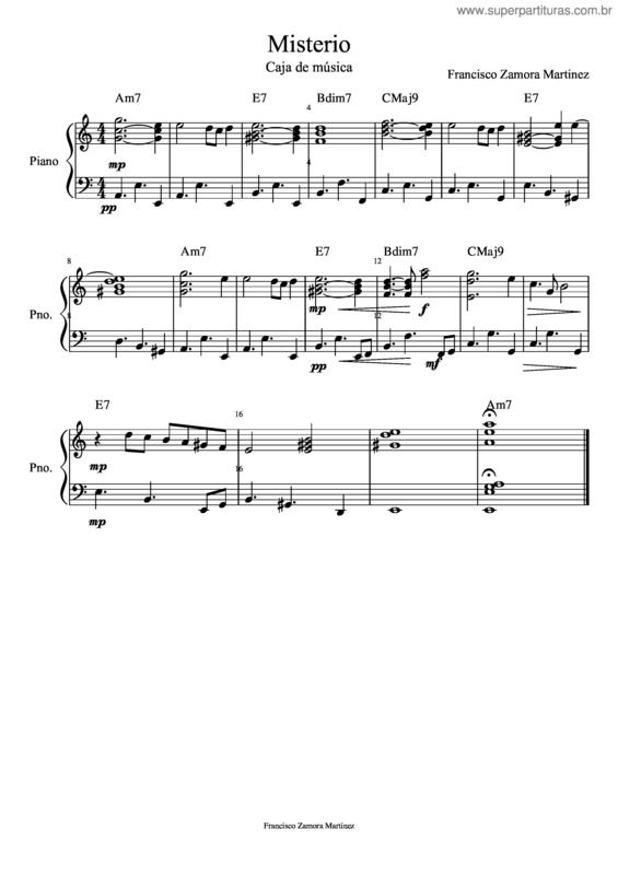Partitura da música Misterio v.4