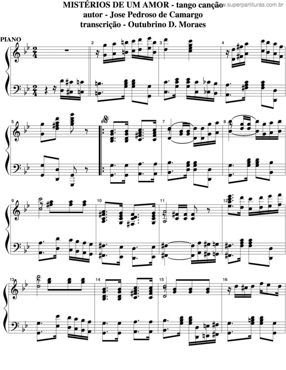 Partitura da música Mistérios De Um Amor