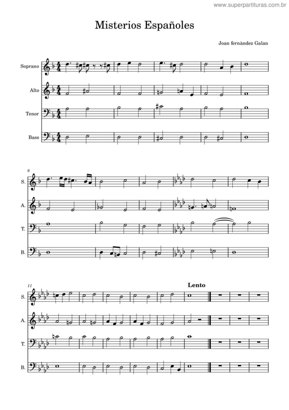 Partitura da música Misterios Españoles.Mscx