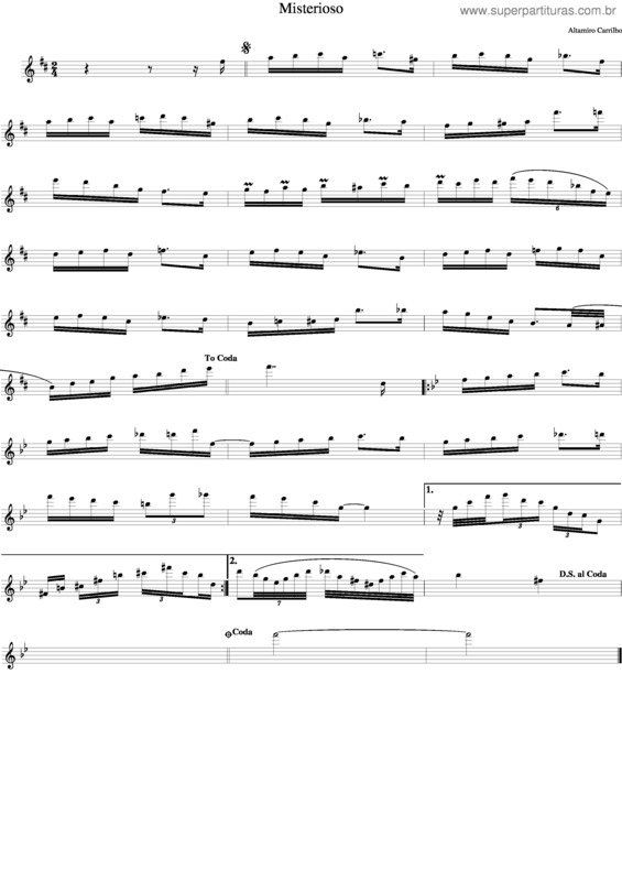 Partitura da música Misterioso