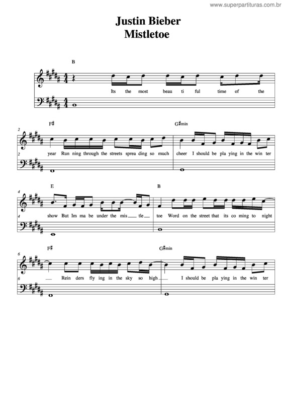 Partitura da música Mistletoe