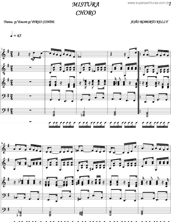 Partitura da música Mistura