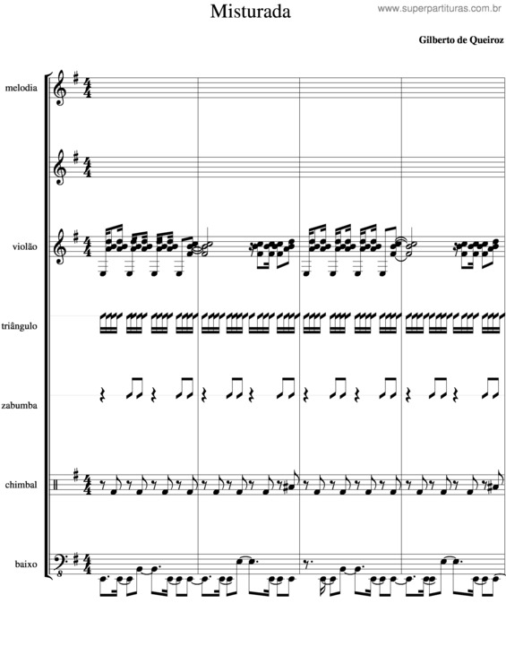 Partitura da música Misturada