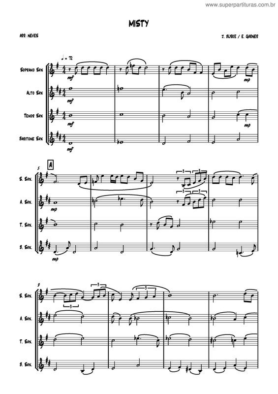 Partitura da música Misty v.15