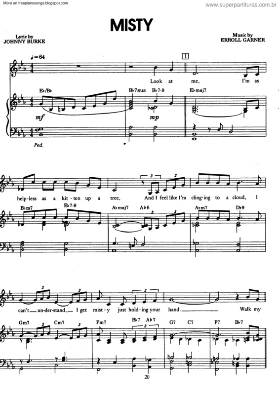 Partitura da música Misty v.17