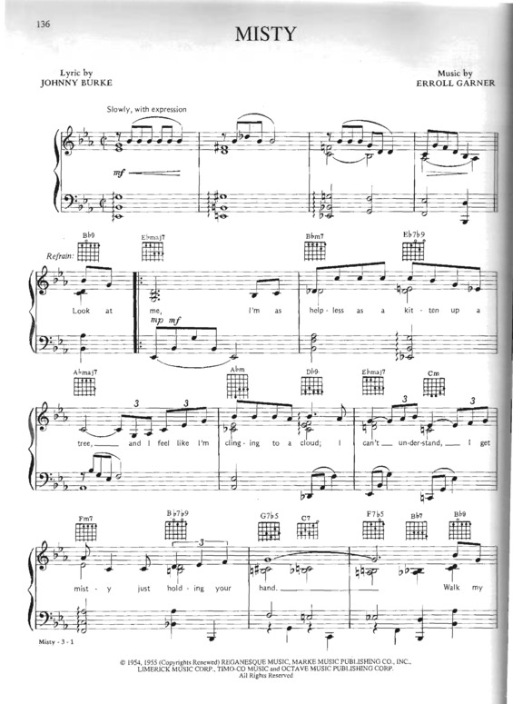 Partitura da música Misty v.5