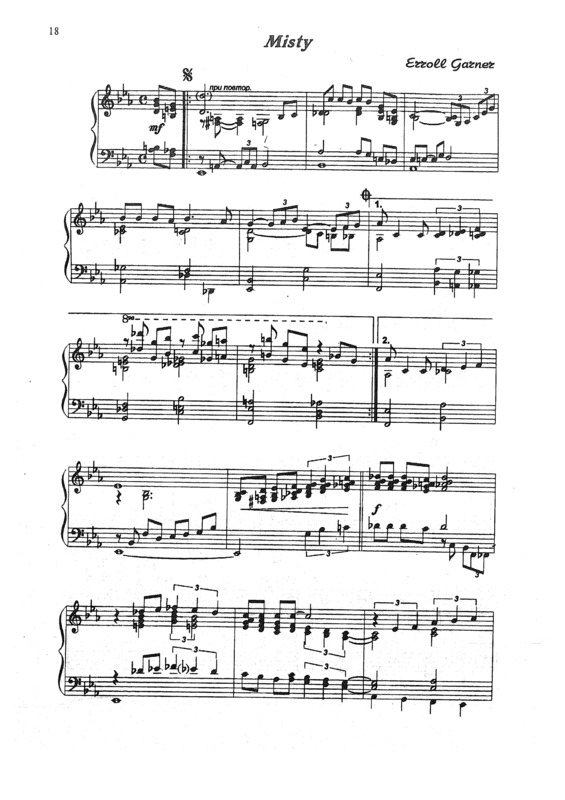 Partitura da música Misty v.6