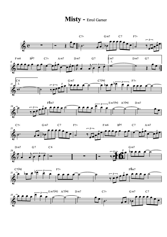 Partitura da música Misty v.7