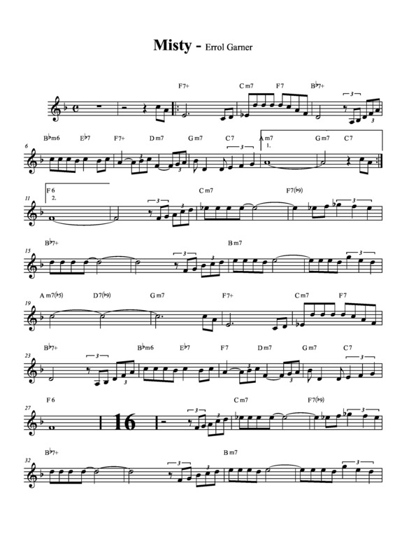 Partitura da música Misty v.8