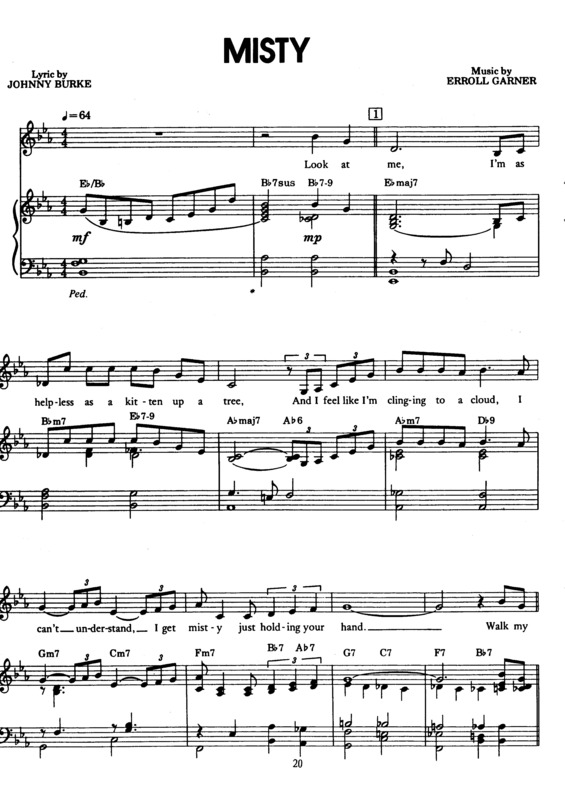 Partitura da música Misty v.9