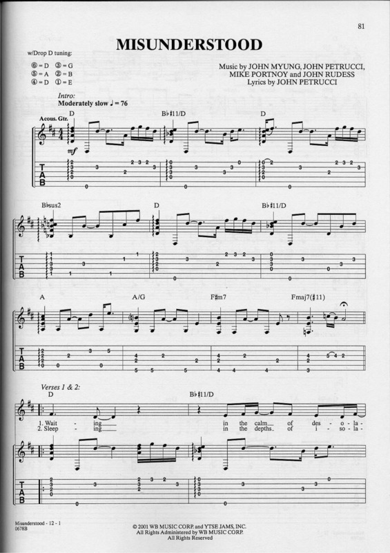 Partitura da música Misunderstood