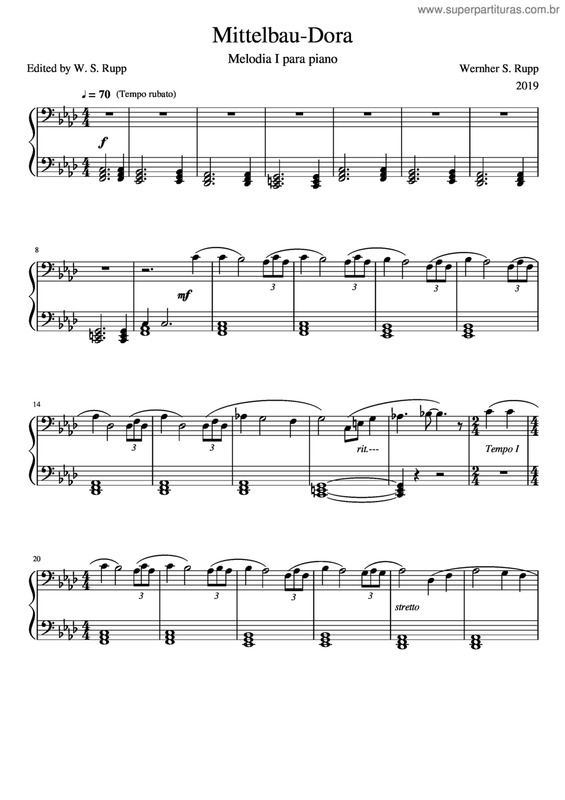 Partitura da música Mittelbau-Dora - Melodia I Para Piano