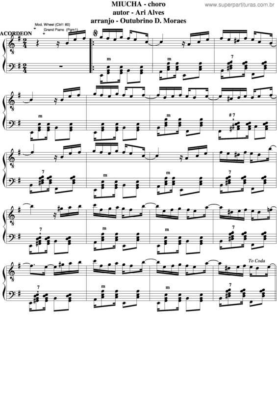 Partitura da música Miucha v.2